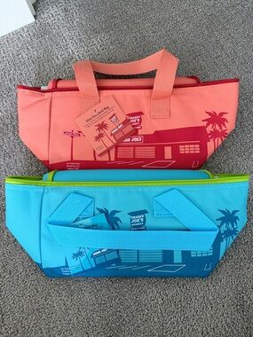 Trader Joe's Coral & Teal Mini Insulated Bag